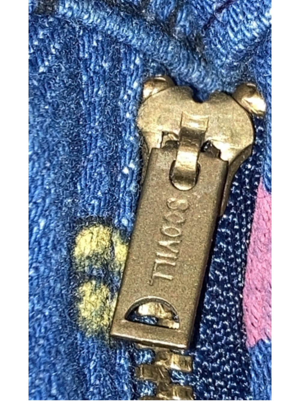 Vintage Wrangler Pink Flamingo Denim Blue Jeans New York All Over Print Womens 9 - Picture 10 of 16
